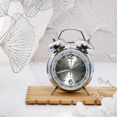 White and Silver Twin Bell Alarm Clock